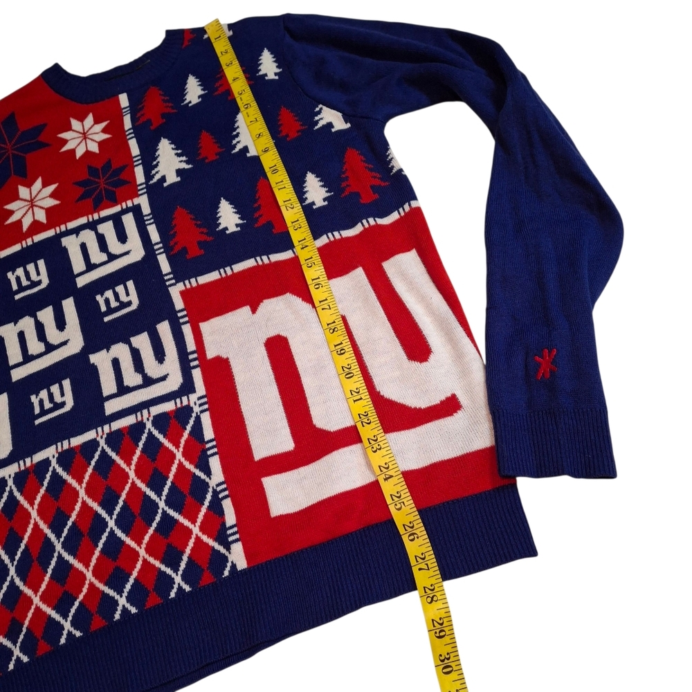 NFL Football New York Giants Patchwork Christmas Sweater Men Size Large - Picture 12 of 15